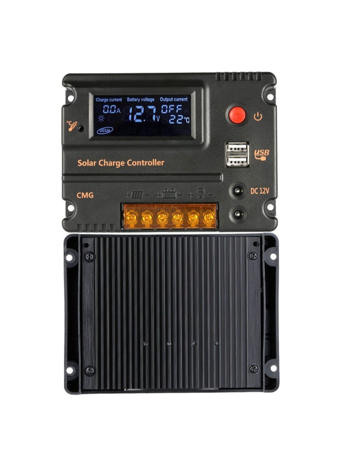 ماركة غير محددة جهاز تحكم بالشحن مزود بشاشة LCD يعمل بالطاقة الشمسية أسود 135 x 100 x 25مم  - Image 3