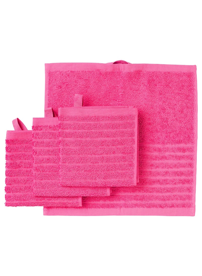 Generic Washcloth Ultra-Soft and Absorbent Bright Pink 100% Cotton 30x30 cm 