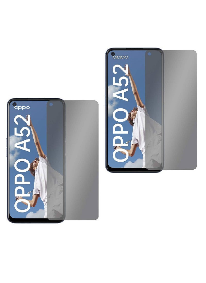 Super 2 Pieces Tempered Glass Screen Protector Anti-Spy Privacy  Designed For Oppo A52 Full Screen Coverage And Bubble Free - Image 1