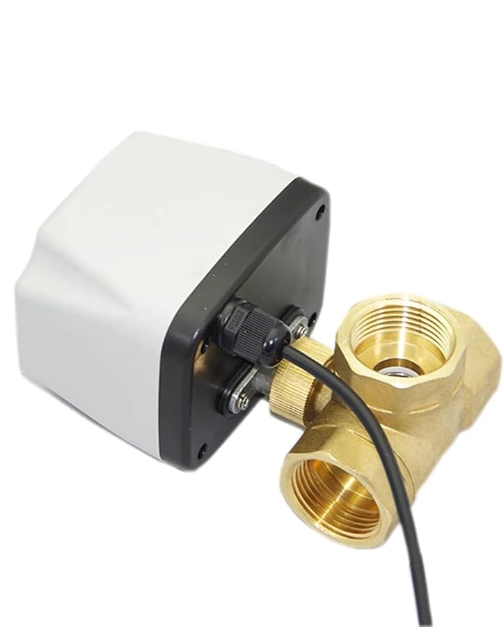 صمام الكرة النحاسي الميكانيكي المضاد للماء ثلاثي الاتجاه 0.5 بوصة نوع T 220 فولت تيار متردد CR04 تحكم كهربائي - Image 4