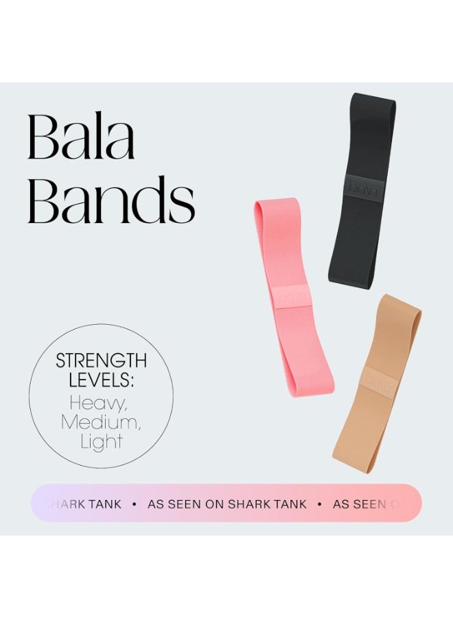 Bala Bands Resistance Bands for Women & Men, 3-Pack - Elastic Exercise Bands for Working Out - Wrist, Ankle, Legs & Booty Bands - Workout Resistance Bands for Yoga, Pilates, Strength Training - Image 3