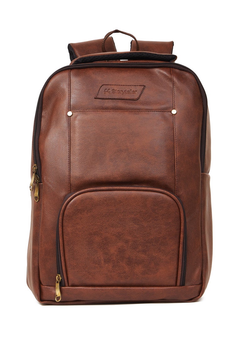 STORYTELLER Faux Premium Vegan Leather Finish Laptop Backpack 20" Sleek Elegance and Modernity design - Image 1