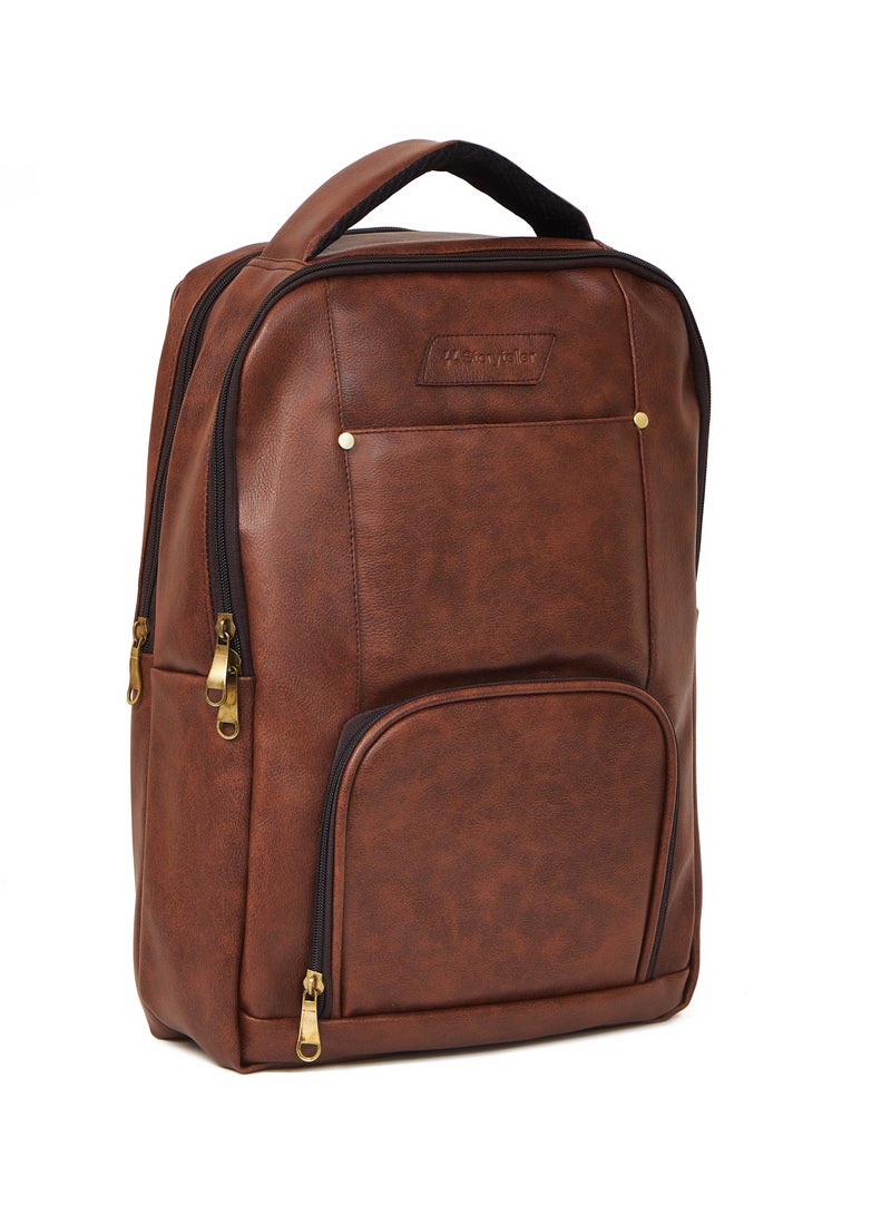 STORYTELLER Faux Premium Vegan Leather Finish Laptop Backpack 20" Sleek Elegance and Modernity design - Image 2