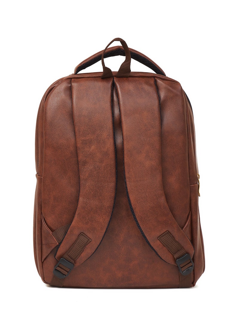 STORYTELLER Faux Premium Vegan Leather Finish Laptop Backpack 20" Sleek Elegance and Modernity design - Image 4