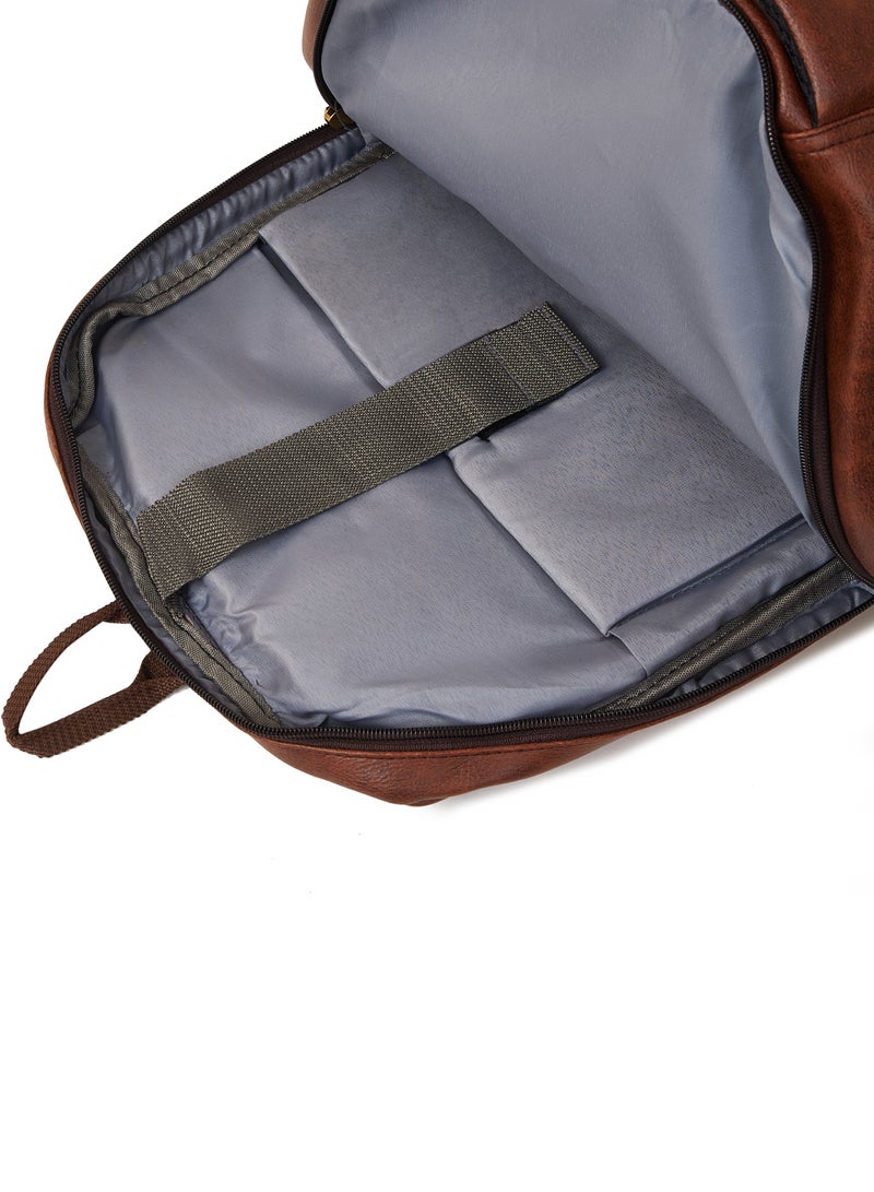 STORYTELLER Faux Premium Vegan Leather Finish Laptop Backpack 20" Sleek Elegance and Modernity design - Image 5