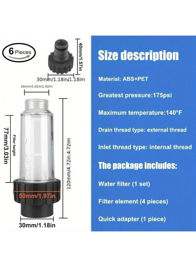 Sportuli Transparent RV Water Filter Kit With 4 Pre Filters Quick Adapter High Pressure - Image 4