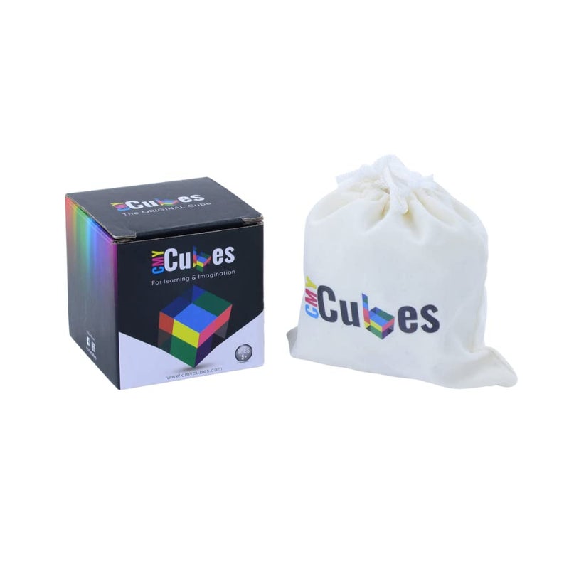 CMY Cubes Mini (30mm) - Cyan, Magenta & Yellow Cube - Optical Color Cube - Teaches Subtractive Color Mixing - Educational, Scientific, Physics & Kinetic Art Desk Object, STEAM - Image 4