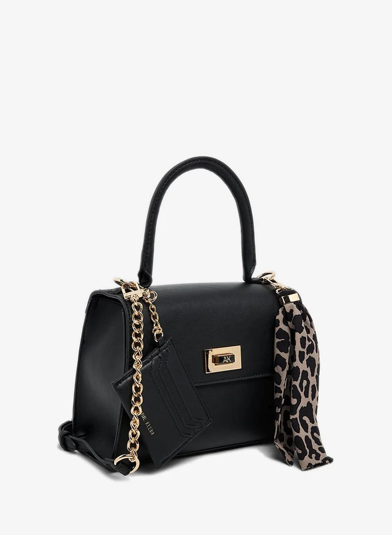 Anne Klein  Anne Klein Logo Metal Scarf Detail Top Handle Bag for Women | Best Price UAE
