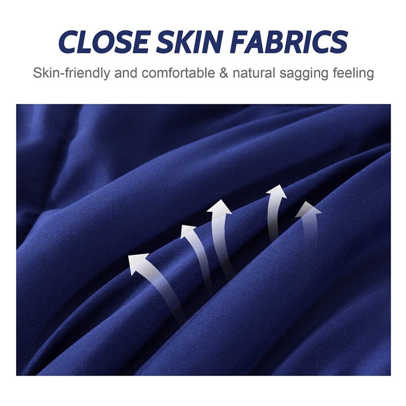 Decroom Lightweight Twin Comforter Set with 1 Pillow Sham - 2 Pieces Set - Quilted Down Alternative Comforter/Duvet Insert for All Season - Blue/Grey - Twin/Twin XL Size - Image 5