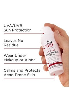 UV Daily Broad Spectrum SPF46 Moisturizing Facial Sunscreen, UV Clear Cream, UVA/UVB Protection Sunblock Cream, Calms Sensitive Skin and Acne Prone Skin, Can Easily Be Worn Alone Or Under Makeup, 48ml - pzsku/Z6725CE8569E3F362BF31Z/45/_/1702543104/6e4d2ba0-d114-4936-8c6f-d79b540d46d5