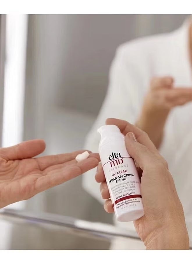 Elta MD UV Daily Broad Spectrum SPF46 Moisturizing Facial Sunscreen, UV Clear Cream, UVA/UVB Protection Sunblock Cream, Calms Sensitive Skin and Acne Prone Skin, Can Easily Be Worn Alone Or Under Makeup, 48ml  - Image 2