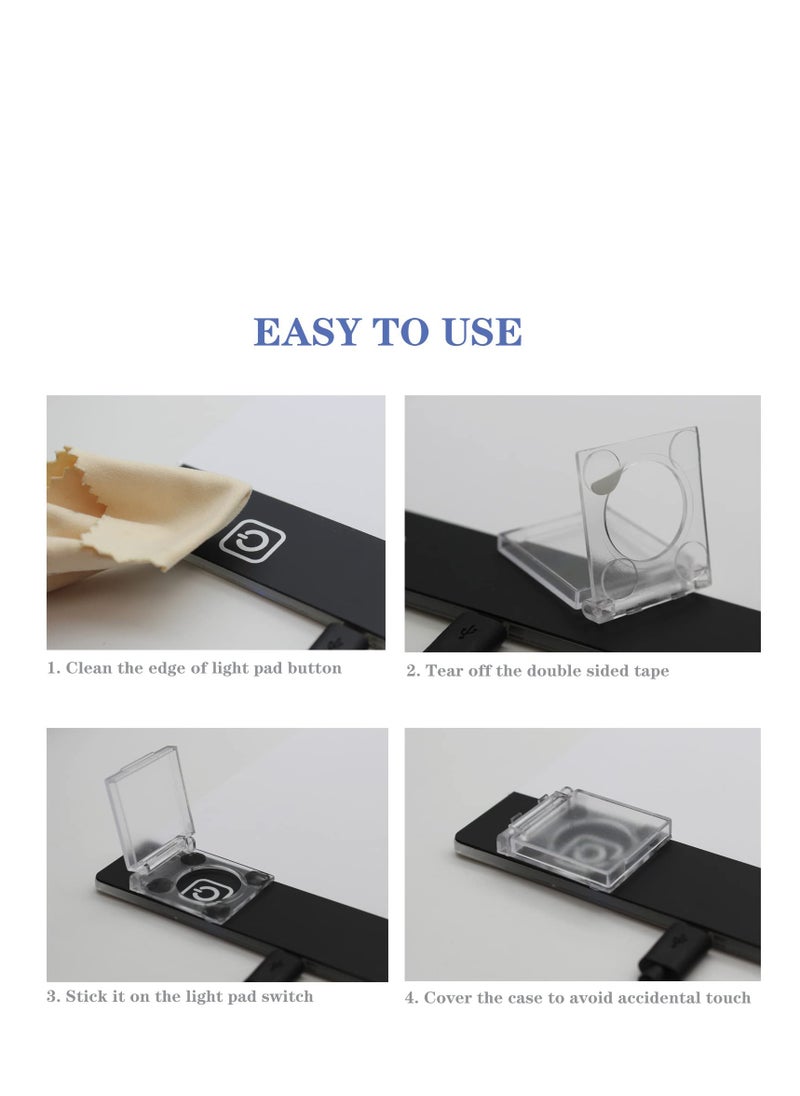 SYOSI - 2PCS Diamond Painting Accessories Light Pad Switch Cover, Diamond Art Light Pad Touch Button Protector Cover for Light Pad, Light Table, Lightbox for Tracing, Light Board, Diamond Art Supplies Tools - Image 1