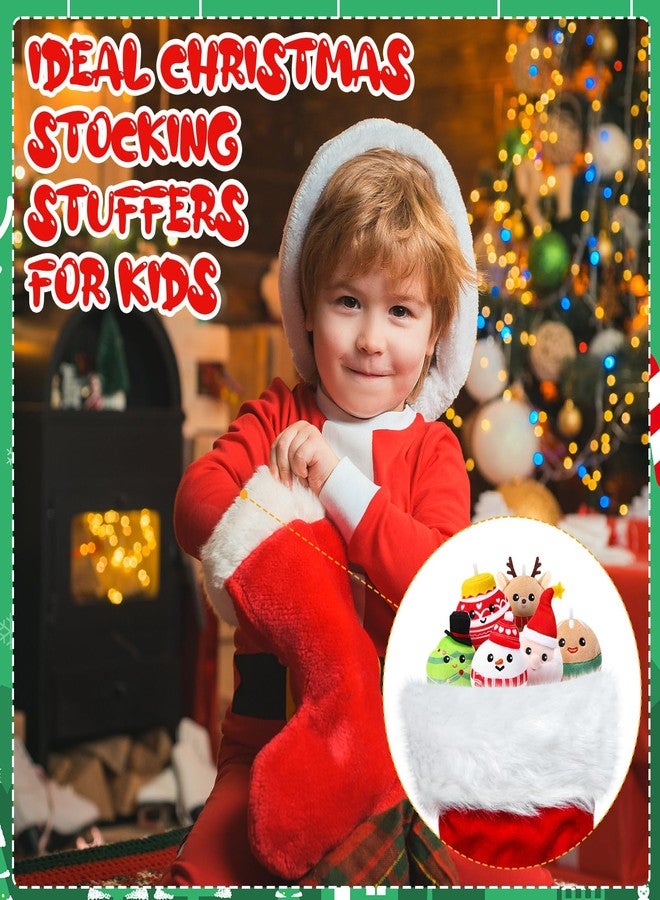 Suilung 6 Pcs Christmas Plush Ornaments Stuffed Santa Snowman Elk Gingerbread Man Xmas Tree Ball Decorations for Winter Holiday Hanging Decor Birthday Party Supplies, 4 Inches - Image 4