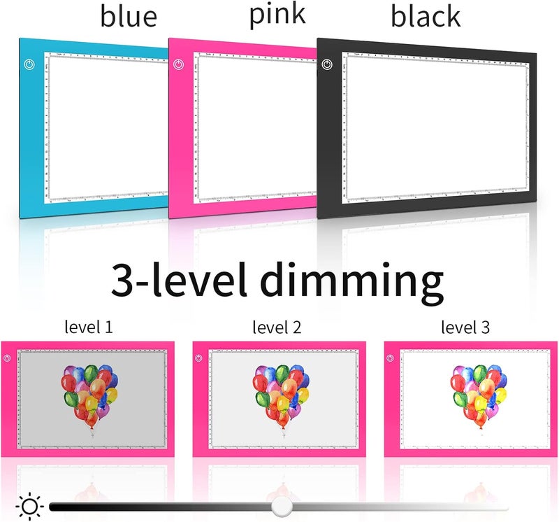 XIAOSTAR Light Box Drawing Pad, Tracing Board with Type-C Charge Cable and Brightness Adjustable for Artists, AnimationDrawing, Sketching, Animation, X-ray Viewing (A4-P-Pink-New) - Image 3