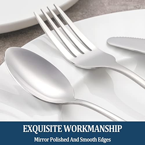MUTNITT Dinner Forks,Set of 16 Top Food Grade Stainless Steel Silverware Forks,Table Forks,Flatware Forks,8 Inches,Mirror Finish & Dishwasher Safe,Use for Home,Kitchen or Restaurant - Image 4