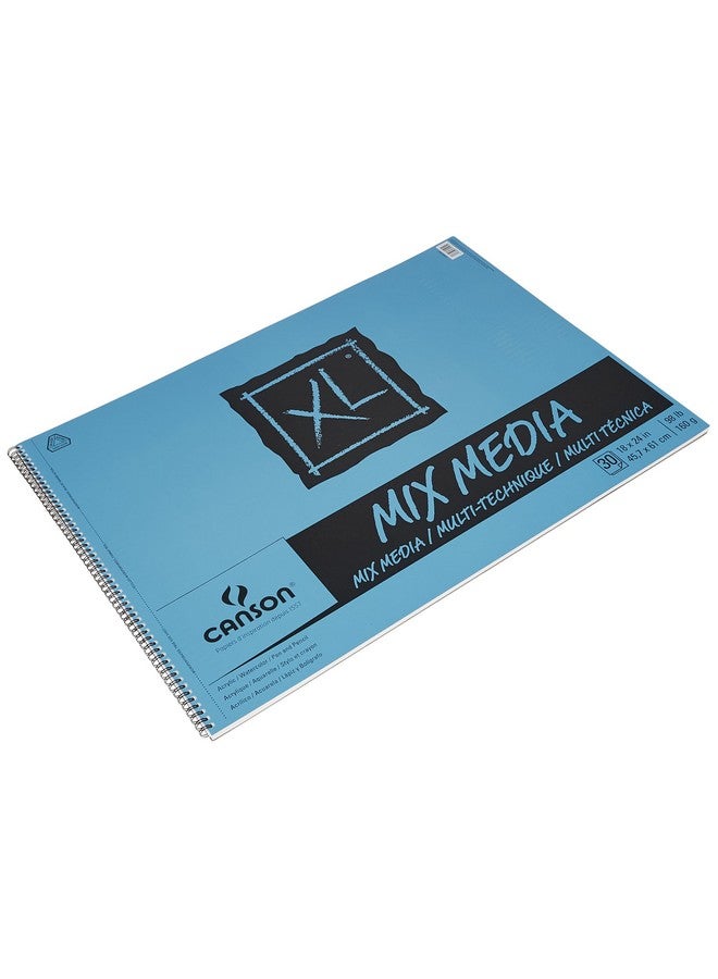 Canson XL Series Mix Media Paper Pad, Heavyweight, Fine Texture, Heavy Sizing for Wet and Dry Media, Side Wire Bound, 98 Pound, 18 x 24 In, 30 Sheets - Image 3