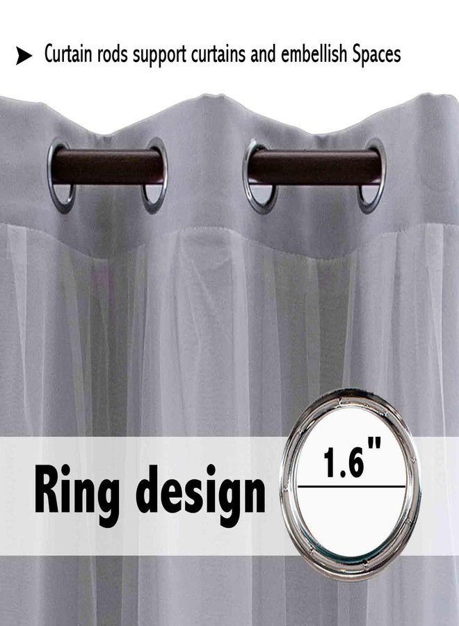 indistar Home Blackout Curtains Double Layer Solid Sheer Grommet Top Window Curtain Panel Pair, 52Wx63L,Greyish White - Image 4