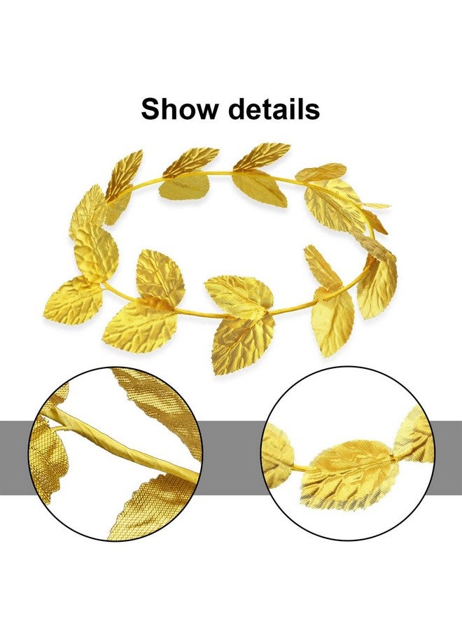 Canlierr Gold Laurel Crown Headband, 12 Pieces Halloween Costume Headpiece, Lightweight Greek Goddess Headband, Quality Knitted Fabric Material, for Men Women Toga Party Decoration Accessories - Image 3