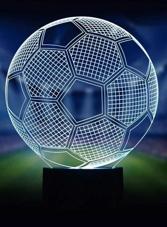 3D althiqahkey Illusion Soccer 3D Night Lamp with 7 LED Colors for Kids - Image 1