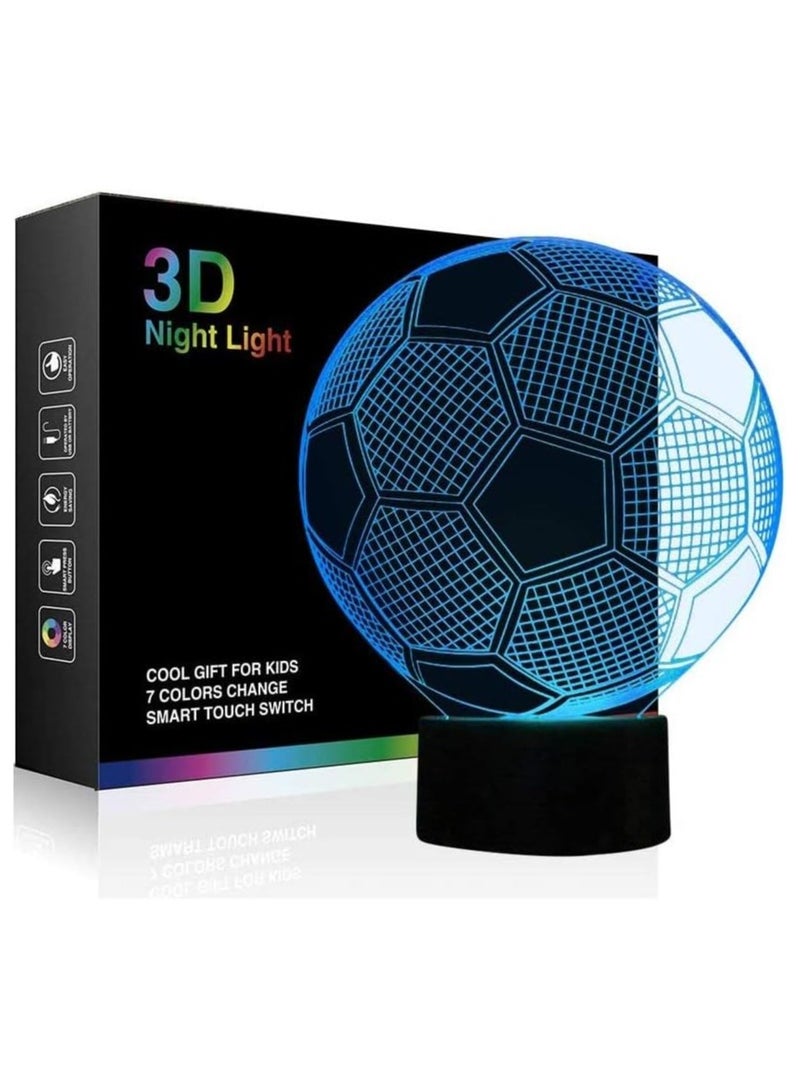 3D althiqahkey Illusion Soccer 3D Night Lamp with 7 LED Colors for Kids - Image 4