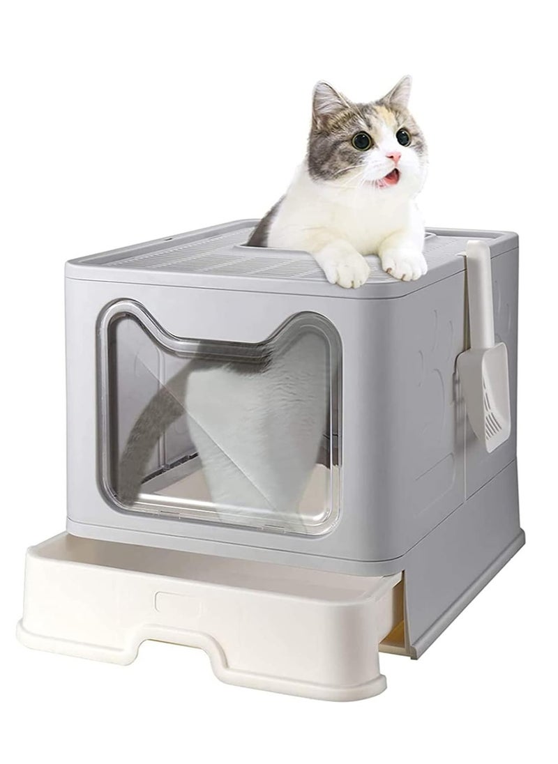Generic Cat litter box with two-way folding drawer,  - Image 1