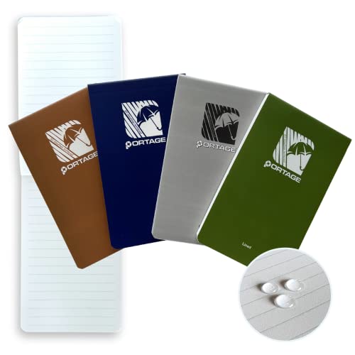 Portage Notebooks - 4 Pack Waterproof Notebook, Made From Recycled Stone Waste, Small Notepad, All Weather Notebook, Write in any Weather - 3x5 In, 40 Lined Sheets, Variety 4 Pack - Image 1