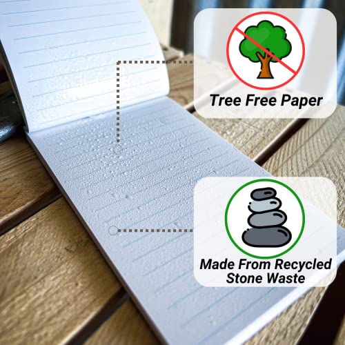 Portage Notebooks - 4 Pack Waterproof Notebook, Made From Recycled Stone Waste, Small Notepad, All Weather Notebook, Write in any Weather - 3x5 In, 40 Lined Sheets, Variety 4 Pack - Image 4