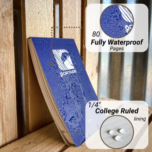 Portage Notebooks - 4 Pack Waterproof Notebook, Made From Recycled Stone Waste, Small Notepad, All Weather Notebook, Write in any Weather - 3x5 In, 40 Lined Sheets, Variety 4 Pack - Image 2