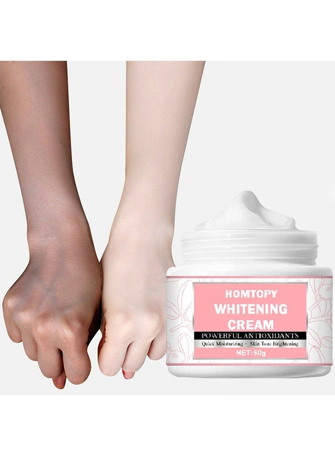 HOMTOPY Whitening Cream - for Neck, Knees, Elbows, Inner Thigh Underarm Whitening Dark Spot Corrector Cream Face and Body Skin Lightening Cream 50g - Image 1