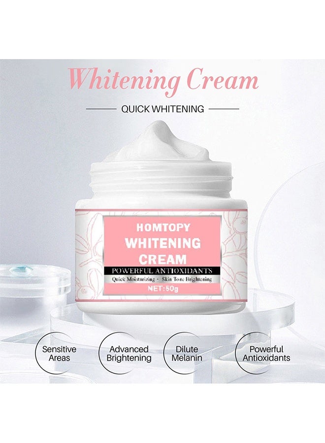 HOMTOPY Whitening Cream - for Neck, Knees, Elbows, Inner Thigh Underarm Whitening Dark Spot Corrector Cream Face and Body Skin Lightening Cream 50g - Image 4