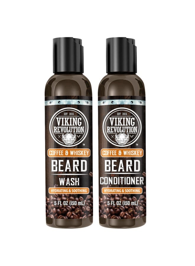 Viking Revolution Beard Wash and Beard Conditioner for Men with Argan Oil and Jojoba Oil- Beard Softener and Strengthener Beard Care Beard Shampoo and Conditioner with Ginseng Root(5oz,Coffee Whiskey) - Image 4