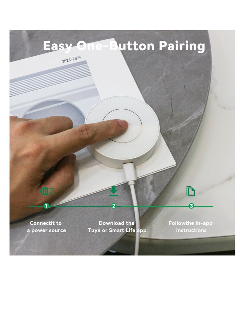 Excefore 3.0 Smart Home Hub, Supports for Zigbee Sevices Only, Works with Smart Life and Tuya App, Control and Multi-Device Management, Intelligent Bridge Wired Smart Home Gateway (White) - Image 5