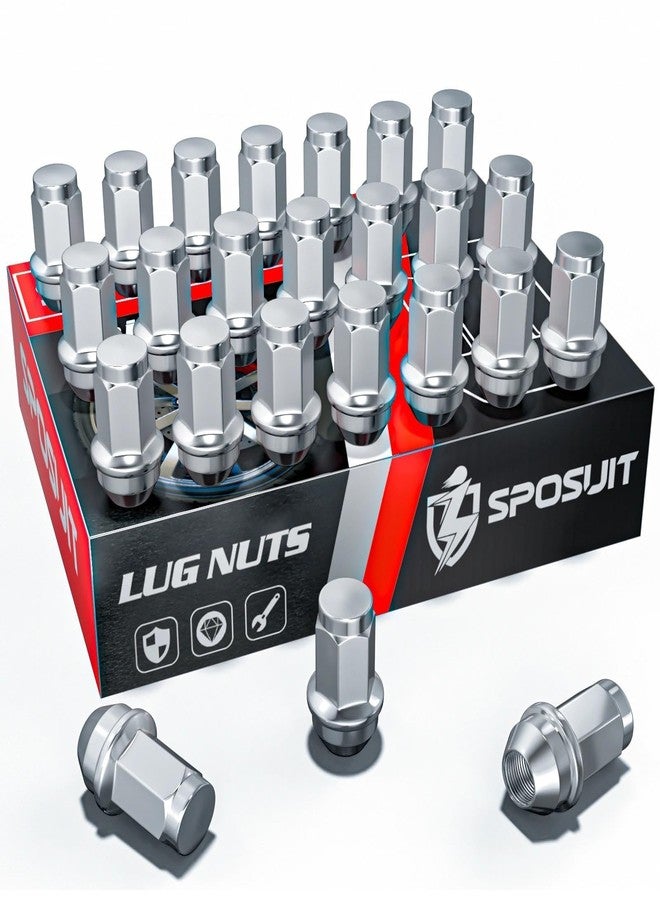 Sposuit M14x2.0 Lug Nuts - Replacement for 2003-2014 Ford Expedition, 2004-2014 F-150 - Closed End Chrome Lug Nut(24 Pcs) - Image 1
