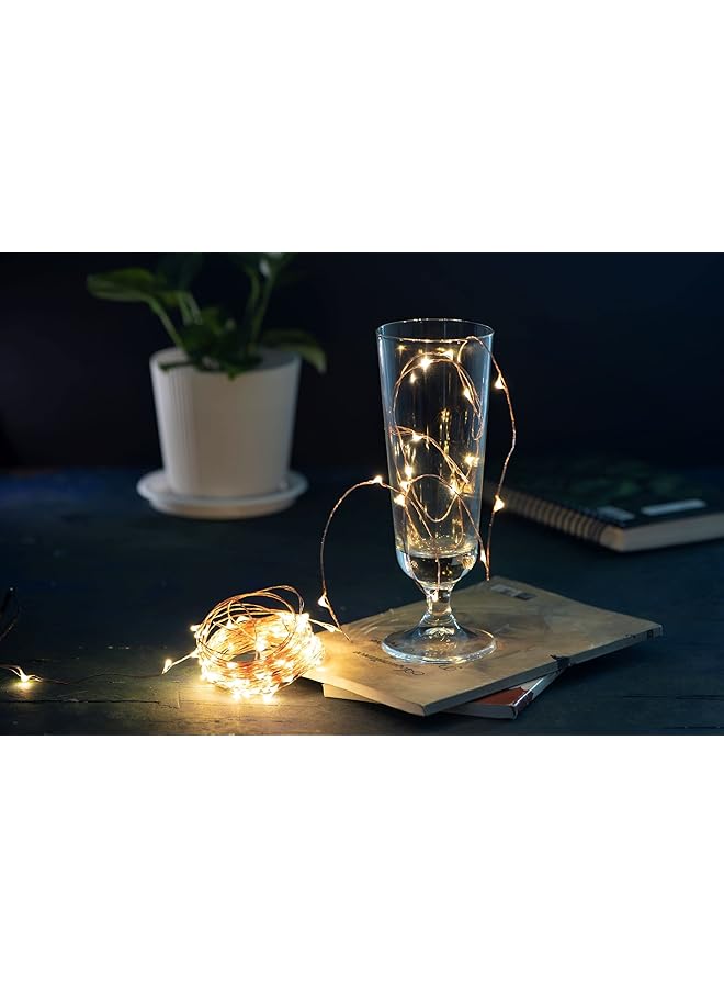 إيروريكس سلسلة أضواء LED زخرفية خرافية للديكور الداخلي والخارجي للمنزل في رمضان والعيد وأضواء الزفاف المعلقة لديكور غرفة النوم تعمل بالبطارية بضوء أبيض دافئ - Image 3