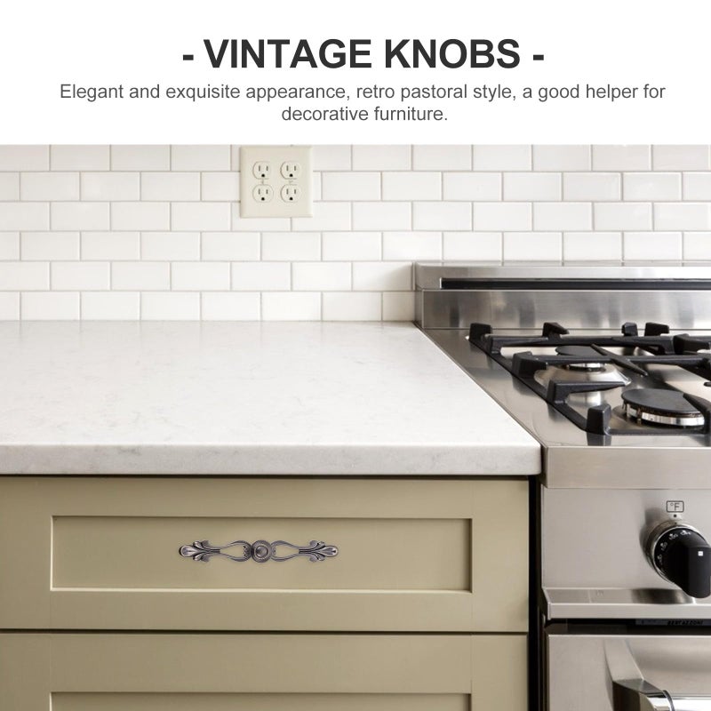 Antique Brass Cabinet Knobs 2Pcs Vintage European Style Wardrobe Handles Drawer Pulls - Image 3