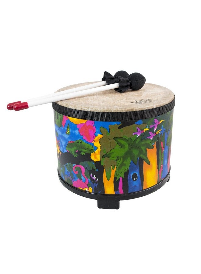Remo KD-5080-01 Kids Percussion Floor Tom Drum - Fabric Rain Forest, 10" - Image 1