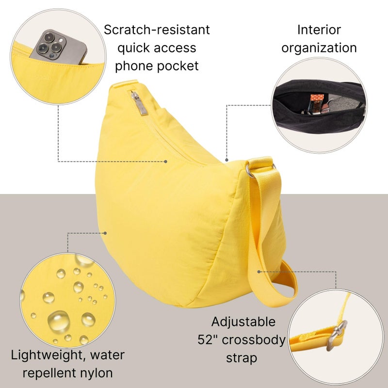 Baggallini Swift Crescent Crossbody Bag for Women - Lightweight 12"x8" Travel Purse Handbag - Image 3