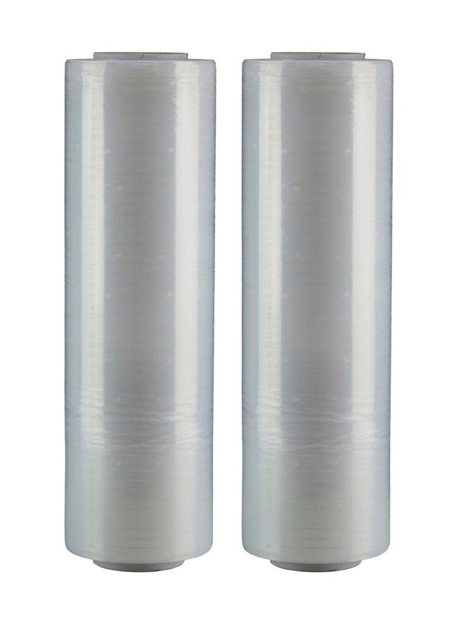 Shrink Wrap 2 Pack (2000FTX18", 13 LBS Total): Stretch Film Plastic Wrap - Industrial Strength Hand Stretch Wrap, 18"x 1,000 FT Per Roll, 80 Gauge Shrink Film/Pallet Wrap – Clear