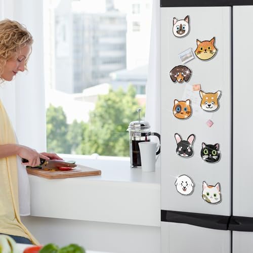 Remuuly 30 Pcs Animal Diamond Painting Magnets Cat and Dog Diamond Art Magnets Kits for Adults Cute Animal 5D Rhinestones Refrigerator Magnetic Stickers Dog Fridge Sticker for Fridge DIY Crafts Gifts - Image 2