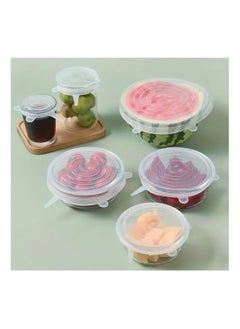 LDQ Silicone Stretch Lids 6 Pack, Suction Lid Multi Size Reusable Durable Food Storage Covers For Bowls, Cups, Pots, Food Fresh Saver Cover(White)  - Image 3