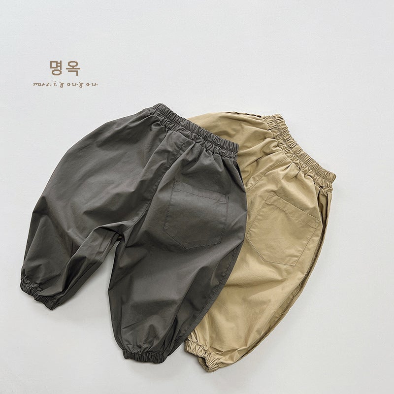 Boys And Girls Casual Pants Small And Medium-Sized Children'S Korean-Style Cotton Thin Outer Wear Trendy Children'S Pants Children'S Wear - Image 3