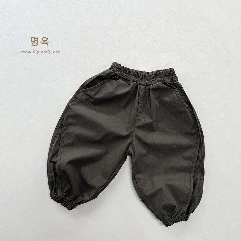 Boys And Girls Casual Pants Small And Medium-Sized Children'S Korean-Style Cotton Thin Outer Wear Trendy Children'S Pants Children'S Wear - Image 1