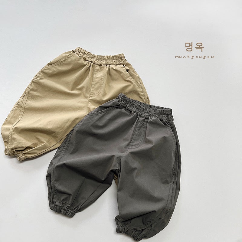Boys And Girls Casual Pants Small And Medium-Sized Children'S Korean-Style Cotton Thin Outer Wear Trendy Children'S Pants Children'S Wear - Image 2