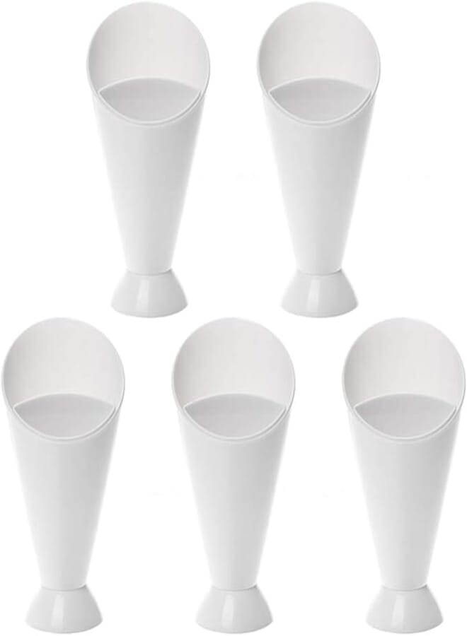 PRETYZOOM Pack of 5 Chips Holder for Plastic Sauce Glasses Cone Fries Ketchup Snack Shelf for Serving Display Stands