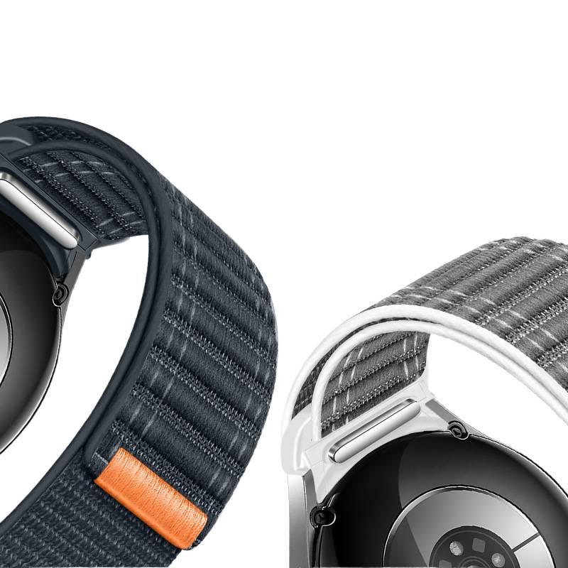 GLX سوار ساعة ذكية سوار نايلون حلقي متوافق مع Samsung Galaxy Watch 7 بملاءمة قابلة للتعديل وحزام بديل للاستخدام اليومي باللون رمادي قابل للتعديل باللون الرمادي - Image 3