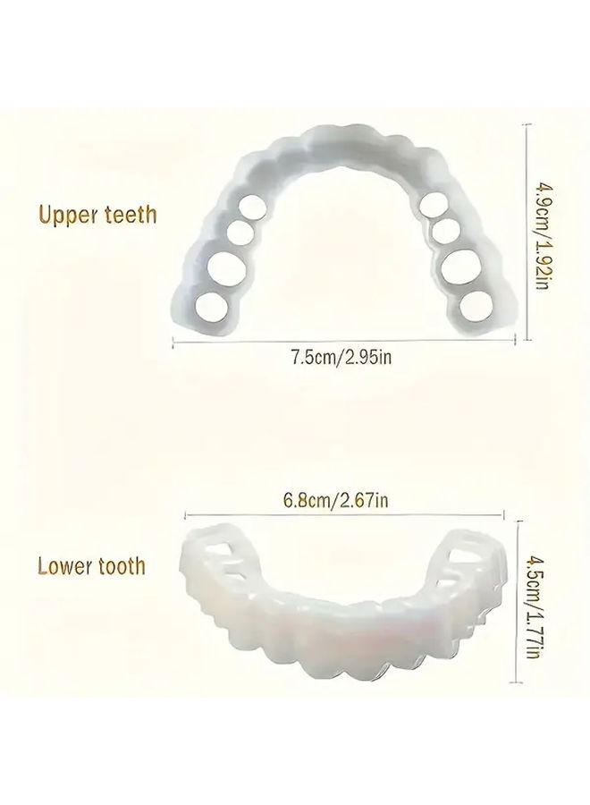 8pcs White Adjustable Braces Set Including 4 Upper and 4 Lower Teeth Invisible Denture Aligners Comfortable Orthodontic DIY Dental Aligners Kit No Scent Fits Most Mouths With Storage Box - Image 3