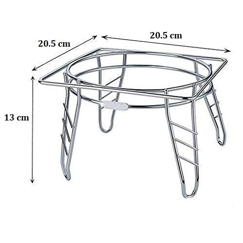 Episkey Steel Pot Stand for Planter Mid Century Planter Indoor/Outdoor Modern Plant Stand for Flowers, Greenery, Succulents, Metal Design - Chrome (1 PCS Steel Stand Only) (MTKA_STD) - Image 3