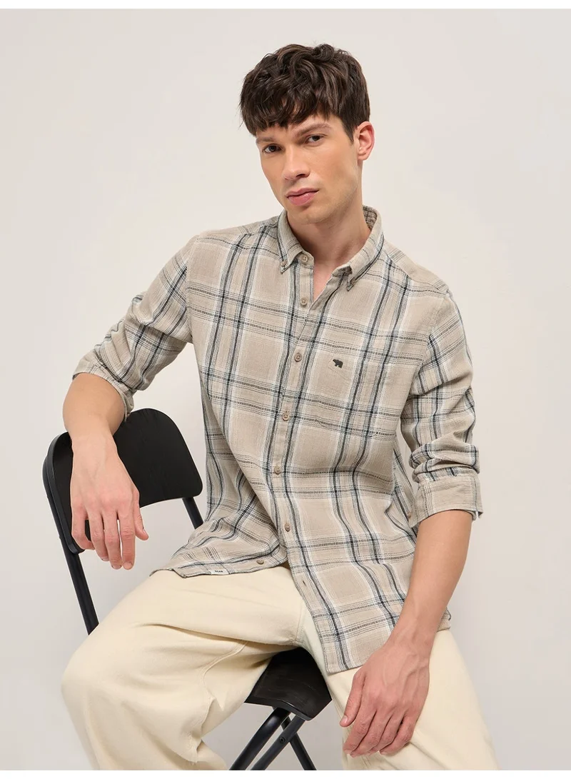 THE BEAR HOUSE  Men’s Long Sleeve Shirt – Classic, Comfortable and Stylish Essential for Work, Travel or Casual Outings for Men | Best Price UAE