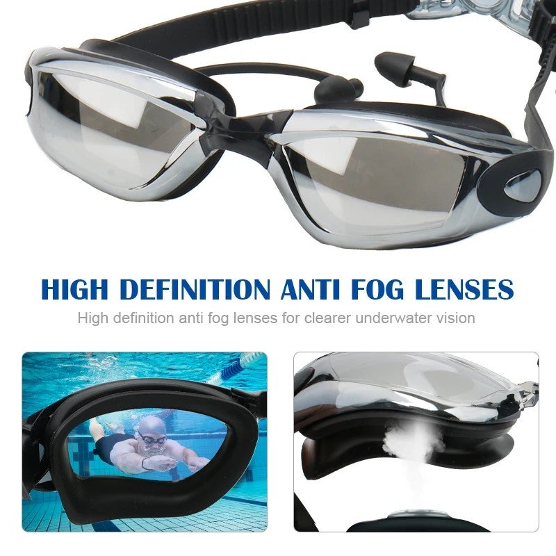 Bluejw Adult Men Women Swimming Goggles No Leaking Anti Fog Uv Protection Swim Glasses with Nasal Clip Earplug Protection Case - Image 4
