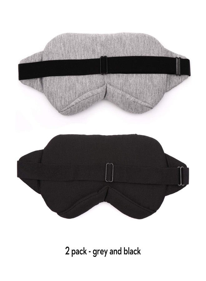 Kimkoo Sleep Mask-Eye Mask for Sleeping, Sleeping Mask Blocking Out Light Perfectly for Women and Men, Soft and Comfortable Blindfold for Travelling, with Pouch (Black+Gray) - Image 2